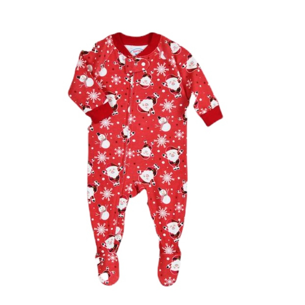 Sara’s Prints Footed Santa Pajamas 9M